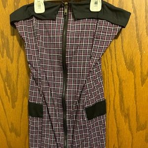 Plaid Purple and Black Dress